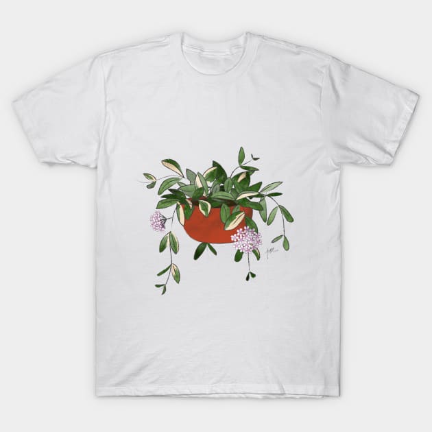 Hoya Carnosa in Red Pot T-Shirt by ALaTati